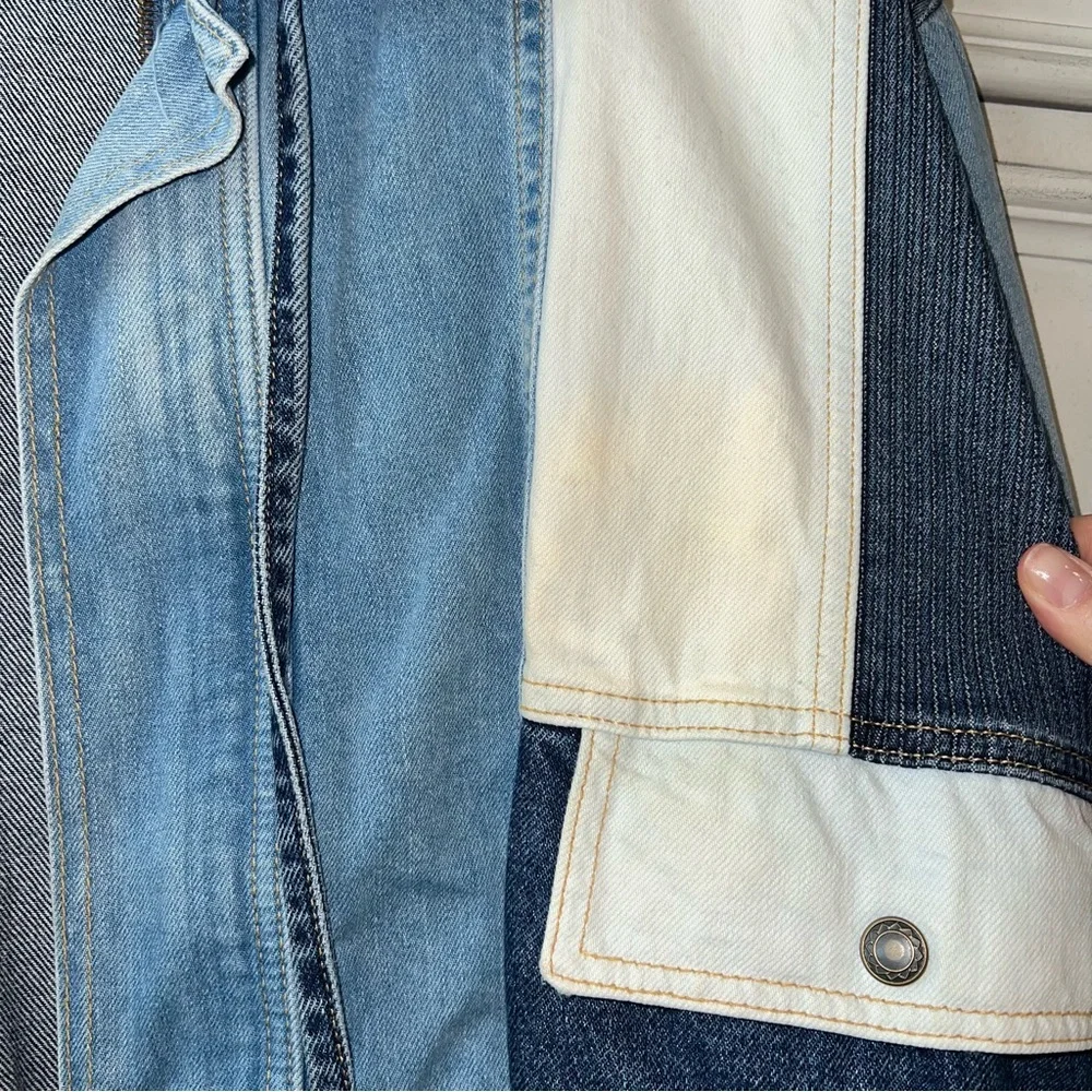 Free People Panel Denim Bomber Jacket - Picture 4 of 8